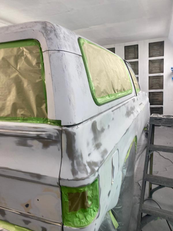 Professional masking technique protecting windows and trim