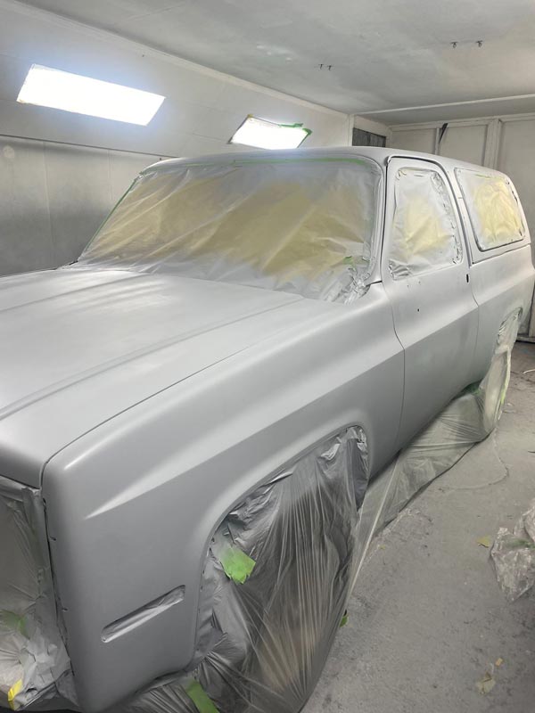 Final paint stage showing smooth professional finish