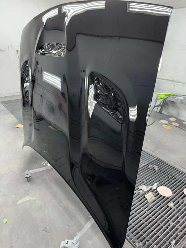 Final gloss black paint application