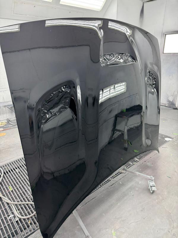 Completed hood with mirror-like finish