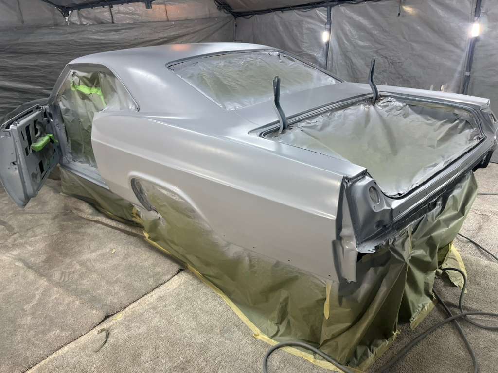 Rear view with primer application complete