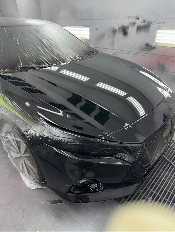 High-quality black paint application with professional finish