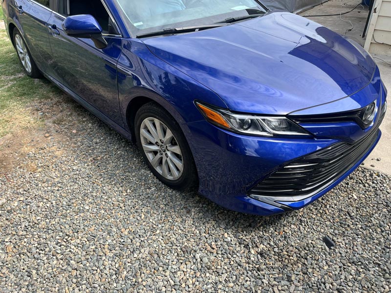 Toyota Camry metallic blue paint - final result
